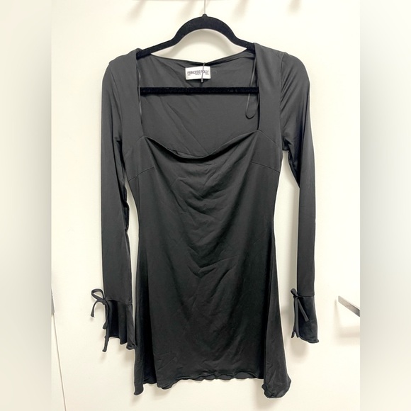 NWT Princess Polly DALZINE LONG SLEEVE MINI DRESS BLACK sz US 6 - Picture 7 of 8